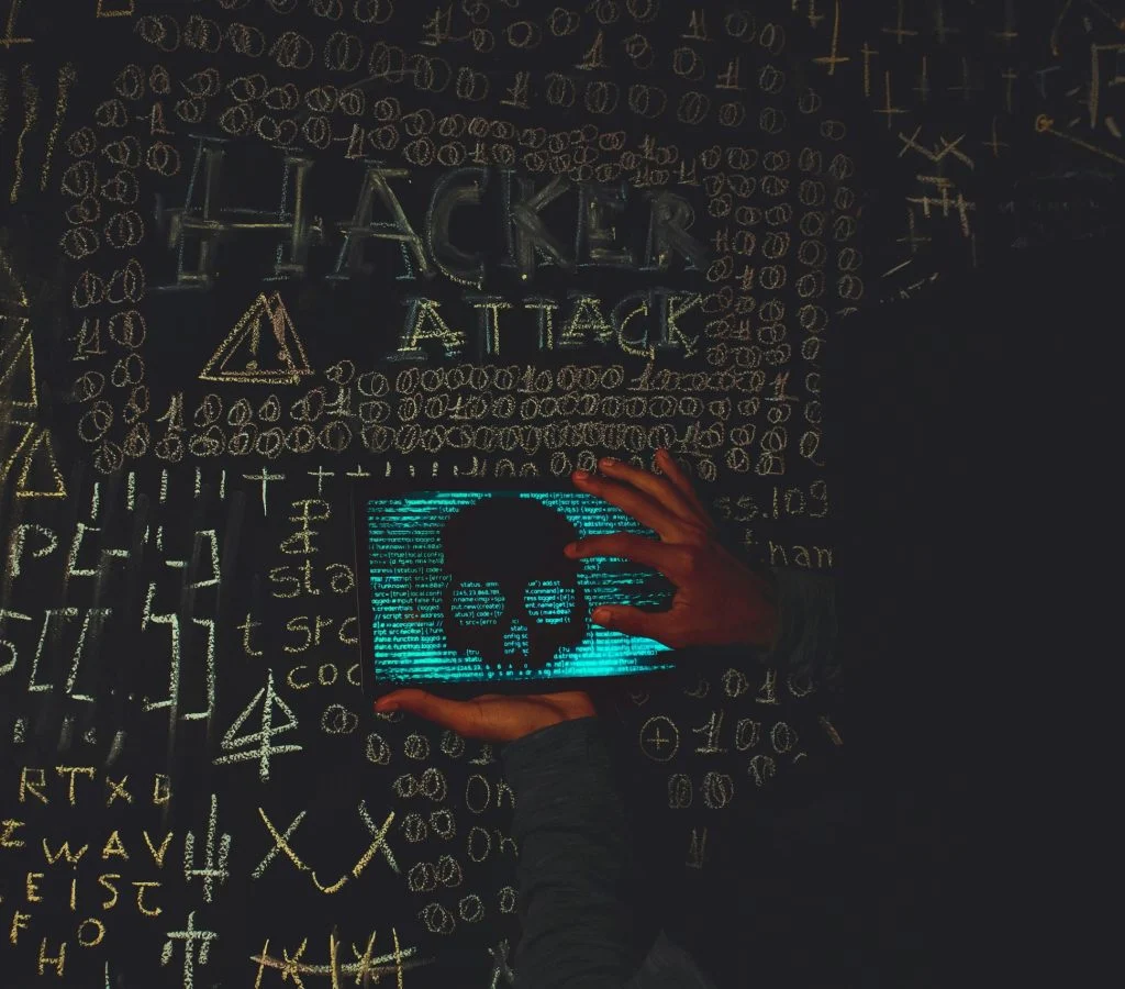 Warning alert on smartphone indicating potential hack