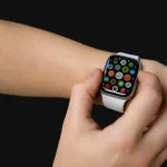 What is a smartwatch showing wearable device on wrist
