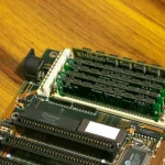 RAM memory module on motherboard
