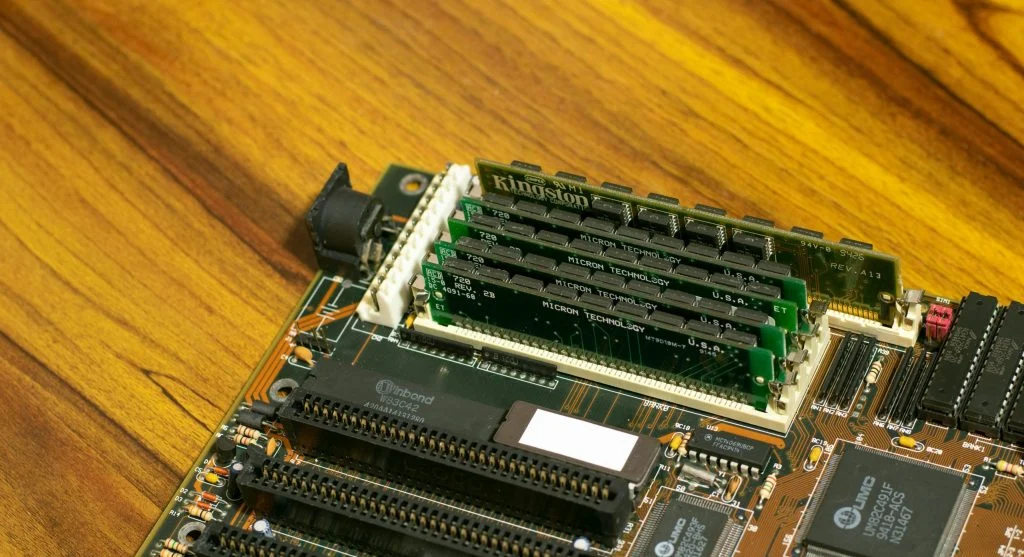 RAM memory module on motherboard