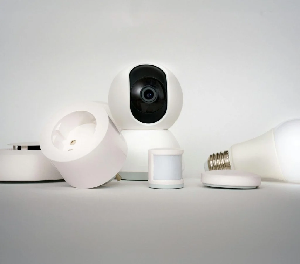 Illustration of a smart home with AI-powered devices connected