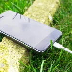 Battery levels on smartphone screen