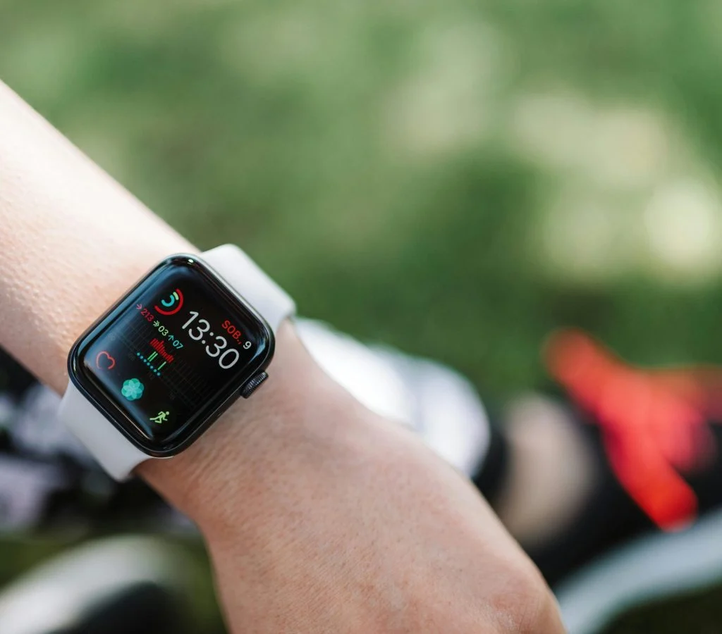 A smartwatch displaying a notification on its screen