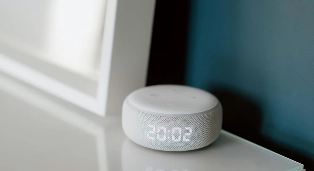 voice assistant device in living room