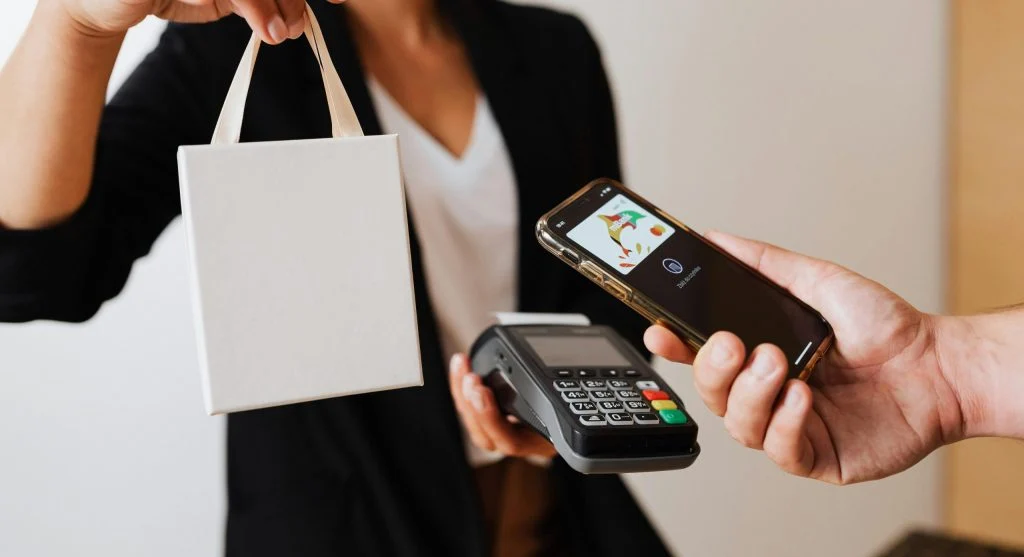 NFC contactless payment transaction illustration