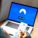 Lock icon on a computer screen with a secure browsing theme