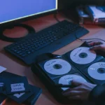 Illustration of cloud storage with files stored online