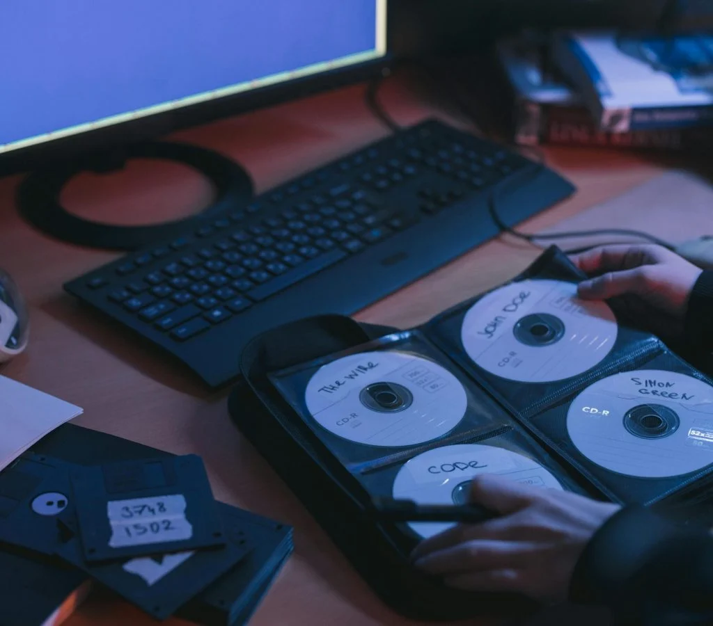 Illustration of cloud storage with files stored online
