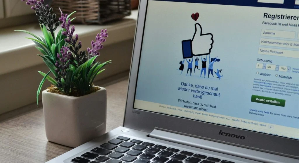 Computer screen displaying social media privacy settings