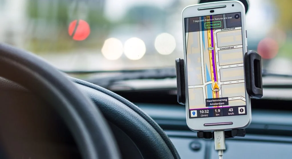 AI navigation app on smartphone