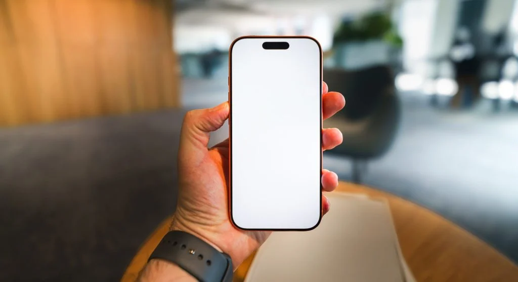 person checking phone no notifications
