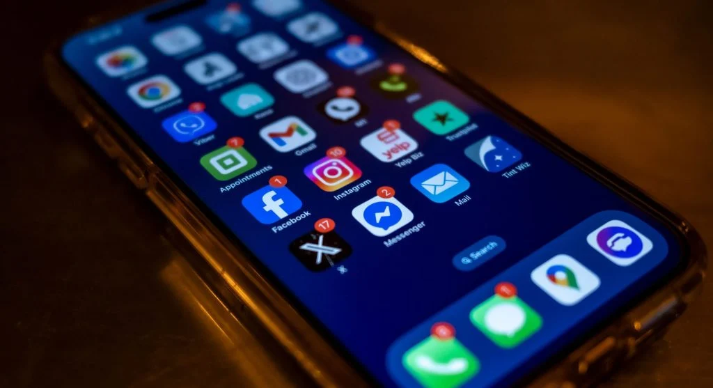 phone with alerts and notifications